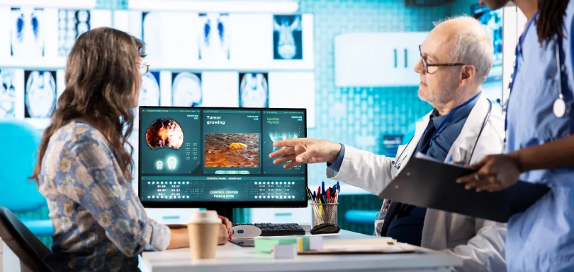 AI patient triage system integrated into hospital healthcare workflow dashboard