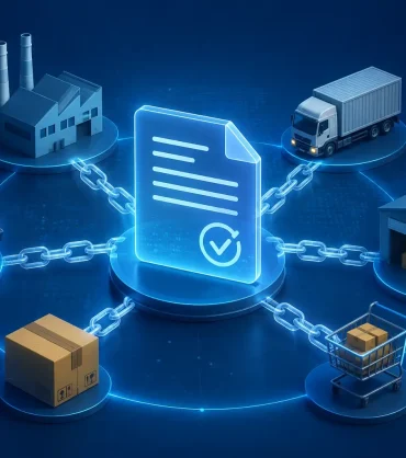 Blockchain smart contract verifying product traceability across supply chain stages